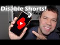 How to turn off shorts on youtube  disable youtube shorts