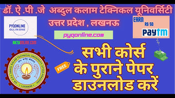 DR A.P.J Abdul Kalam University ,Uttar Pradesh Lucknow Question Paper Download free I aktuonline.com