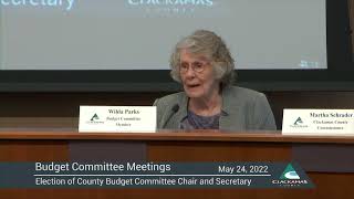 Call to order, introductions, and budget message-Clackamas County Budget Committee Meetings