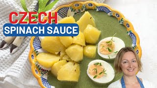 Green Spinach Sauce Recipe (Czech Špenátová Omáčka)