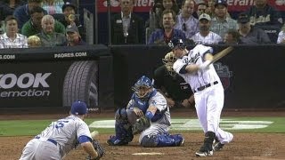 LAD@SD: Headley's grounder up the middle scores a run