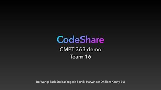 Application prototype: CodeShare - SFU CMPT363 demo