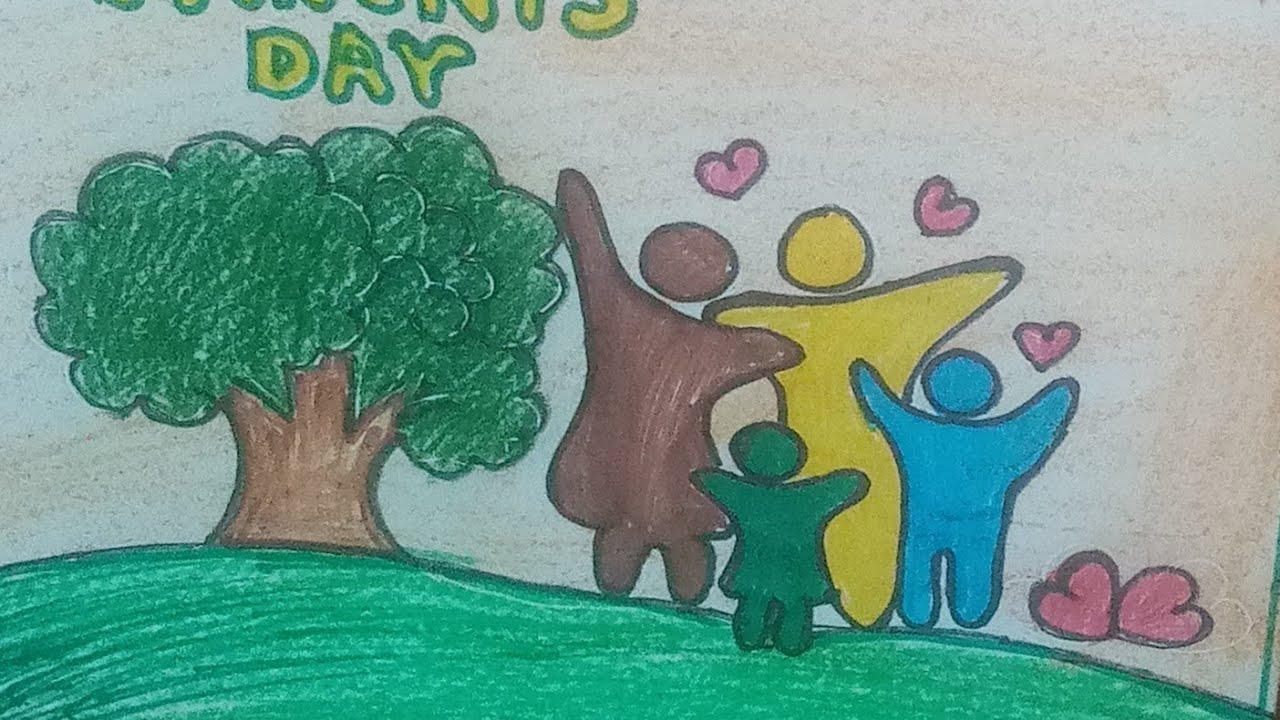 National Parents Day Drawing /Parents Day poster/Easy National Parents Day Drawing for biginners