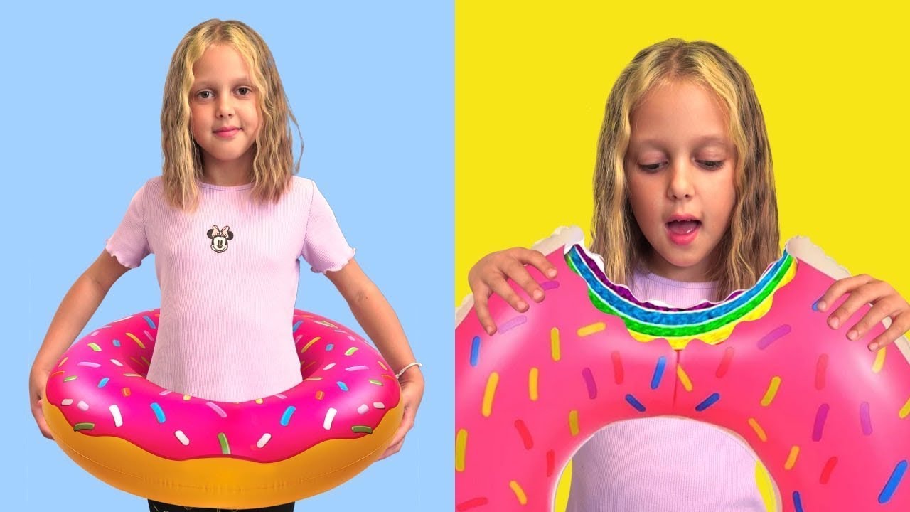 🍭Cum să furișezi MÂNCARE în PISCINĂ! 🌊  Idei grozave de furișat dulciuri