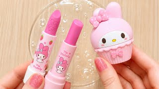 ASMR Makeup Slime! Coloring Slime with Pink Lipstick Lipbalm! Satisfying Slime Videos! 