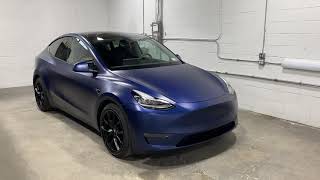 Full Stealth Paint Protection Film on Deep Blue Metallic 2020 Tesla Model Y