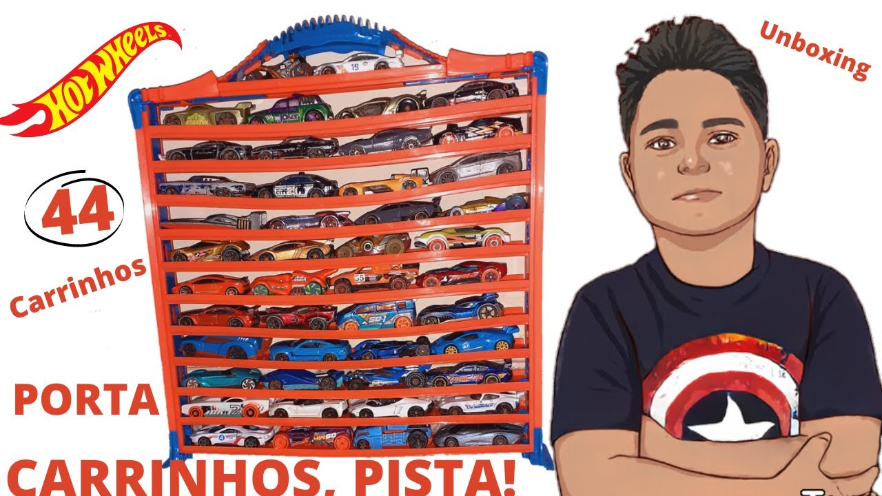 Porta 44 Carrinhos e Pista - Hot Wheels - Fun Divirta-se Escala Miniaturas  by Mão na Roda 4x4