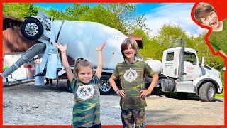 construction trucks build play area axel s baby brother