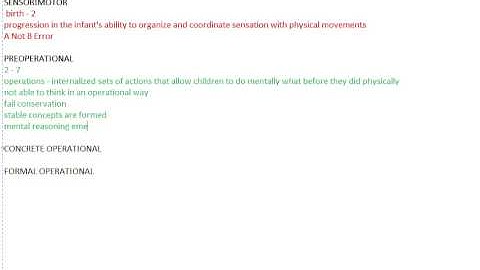 PSY 241 - 6.1 cognitive stages