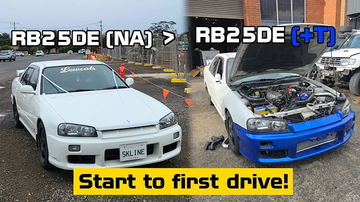 BOOSTING A STOCK RB25DE NEO: Start to First Start! (98' Nissan Skyline R34 25GT Sedan)