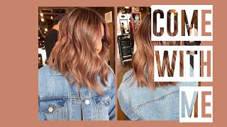 COME WITH ME TO THE HAIR SALON | bronzed rose gold