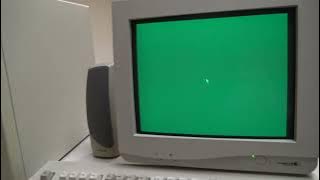 Windows 98 Boot Retro Green Monochrome VGA CRT Monitor in the BACKROOMS