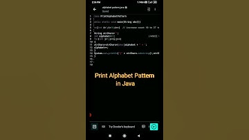 Print Alphabet Pattern in Java||#shorts||#shortsvideo