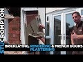 Bricklaying, Rendering Plastering, French doors and painting one job