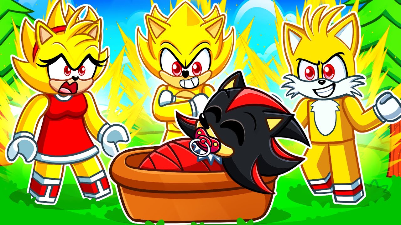 Baby Shadow Adopted By SUPER SONIC FAMILY Sad Story In Roblox!