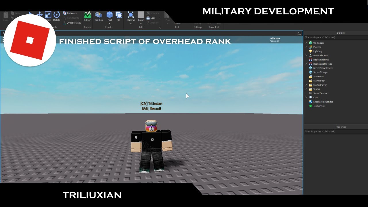 Roblox Military Rank Overhead Finished Product Youtube - military roblox script