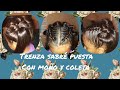 lindo peinados para niñas Trenza postiza o sobre puesta con moño y coleta 👍✌💗