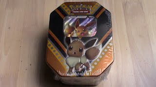 Opening a Pokémon Eevee V-Power Tin