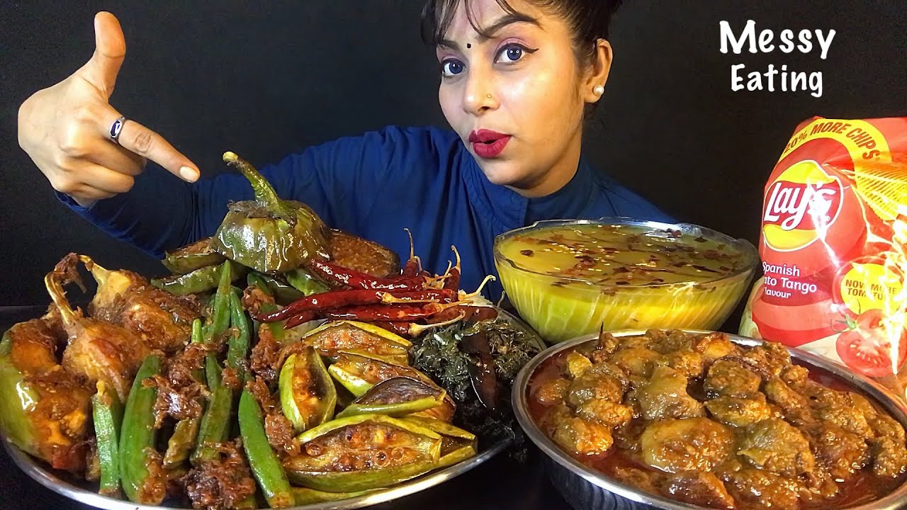 EATING DAL BHAT SOYA CHANGS CURRY SAAG MIX MASALA VEGETABLES FRY | BIG BITES | ASMR SHOW MUKBANG