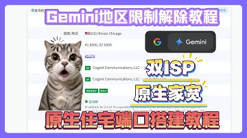 Gemini地区限制解除教程，原生住宅端口搭建实操演示