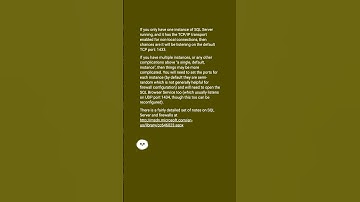 Which ports to open for Microsoft SQL Server? #shorts