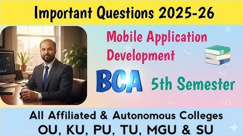 Belangrijke vragen over mobiele applicatieontwikkeling 2025-26 BCA 5e semester V Sem Imp Gunshot ...
