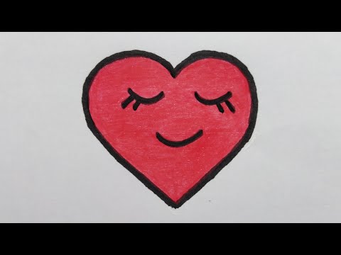 สอนวาดรูปหัวใจ​ ❤️ Draw​ing​ &​ Coloring​ a​ Heart​ Easy​ for​ beginner​ | My​Sky​Channel.