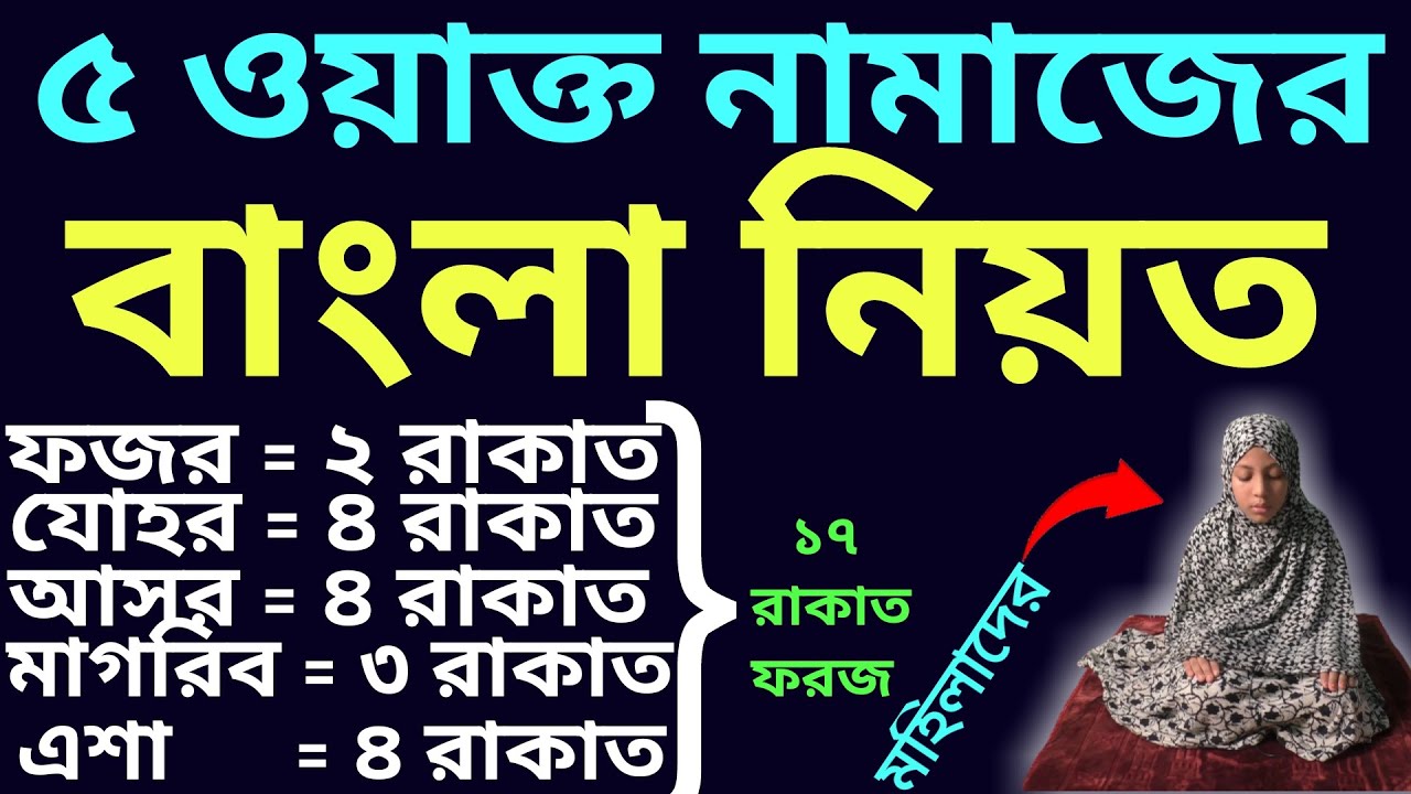 ৫ ওয়াক্ত নামাজের নিয়ত | নামাজের নিয়ত বাংলা | namaz niyat bangla |  নামাজের নিয়ত কিভাবে করতে হয় - YouTube