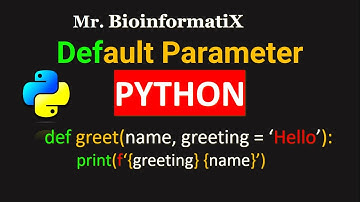 Default Parameter in Functions in Python| Python for beginners | Mr. BioinformatiX
