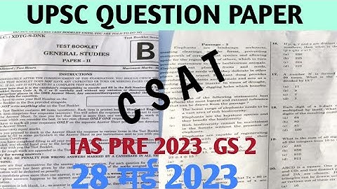 UPSC CSAT 2023 QUESTION PAPER #upsccsat #upsc2023prelims #upsc2023 #csat2023