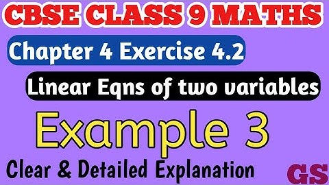 Chapter 4 - (Example 3) Exercise 4.2- Linear Equations of two variables -CBSE Class 9 Maths in Tamil