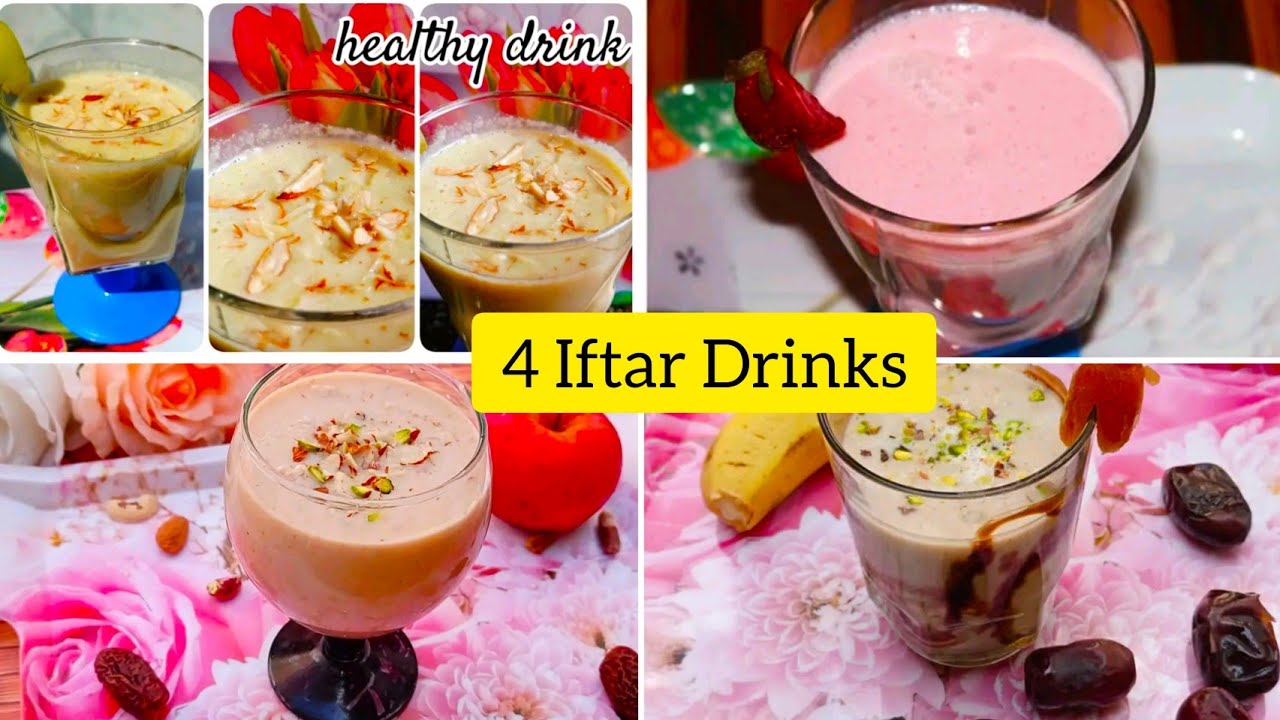 4 Easy Iftar Drinks | Iftar Drink | Refreshing Drinks | Sharbat Recipe | Ramadan Special Iftar Drink