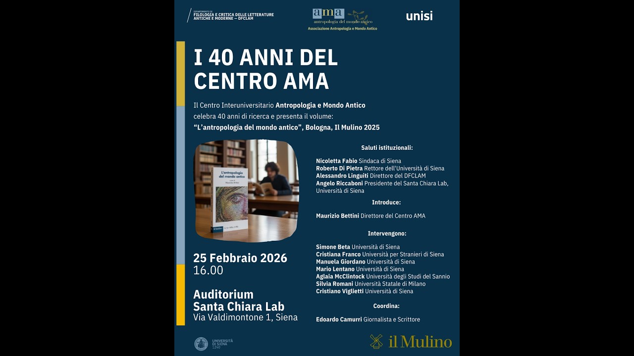 I 40 anni del Centro AMA | Presentazione del volume “L’antropologia del mondo antico”