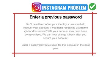 Instagram Fix Enter a Previous Password | Instagram You