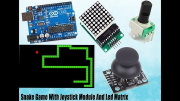 Snake Game On Led Matrix Using Joystick Module And Potentiometer (Arduino):Rack Arduino