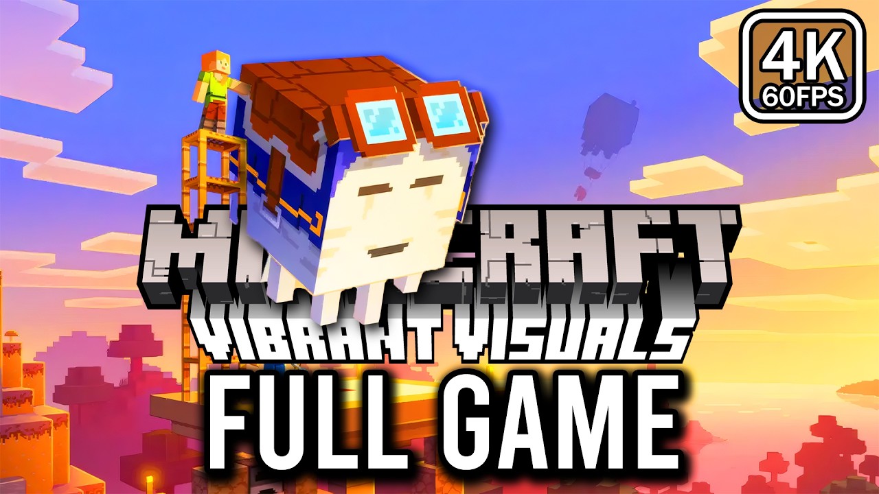 Minecraft Bedrock Vibrant Visuals - FULL GAME Walkthrough (4k 60fps) - No Commentary