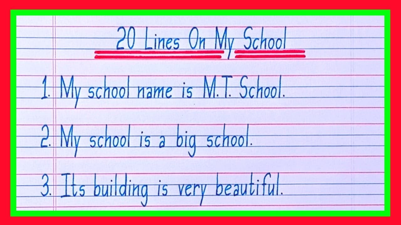 20 lines on My School in english/Essay on My School in english/My School essay in english
