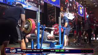Joseph Amendola 263 kg/580 lbs bench at 105kg/231 lbs BW