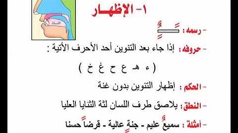 تبسيط أحكام التجويد   النون الساكنة والتنوين