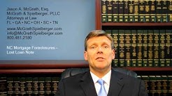 NC Mortgage Foreclosures - Lost Loan Notes