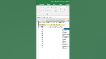 convert number into year & month in excel