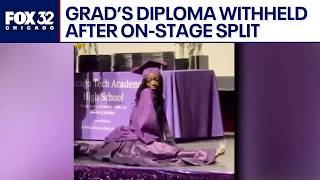 Chicago graduate says diploma was withheld after viral graduation split