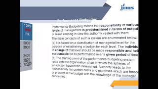 Performance budgeting by Ms. Bhavna Sharma News