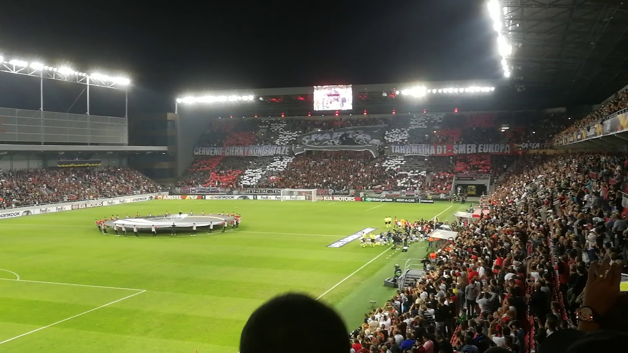 Opening choreo FC Spartak Trnava vs RSC Anderlecht Brusel 20.09.2018