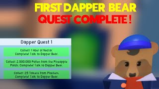 I Completed DAPPER BEARS FIRST QUEST In Bee Swarm Simulator