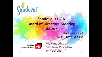 2025 Jul 31 Sandoval BOD Meeting