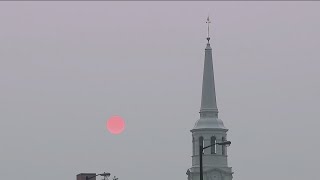 Western wildfire smoke leaves Delaware Valley in a haze, creates vibrant red sunset