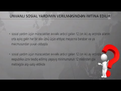 Ünvanlı Sosial Yardım  Verilməsindən İmtina Səbəbi