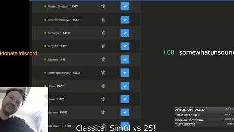 IM Sladgie Classical Simul vs 25 challengers on lichess