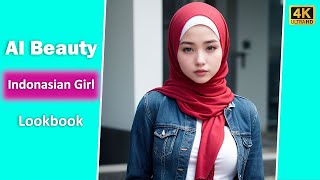 Indonesian Girl In Hijab Ai Art Girl Lookbook Fashion Beauty Model | Girlfriend-61